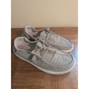 Hey Dude Wendy Women's Chambray Light‎ Gray Slip-On Loafer Shoe Comfort Size 11